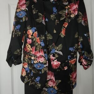 Women's Two Piece Blazer And Skirt Suit By Another Story In Vibrant Florals